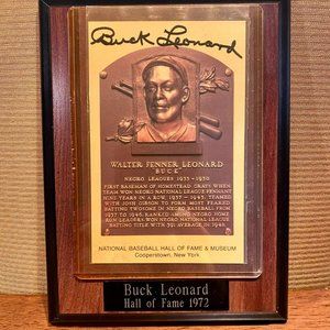 Vtg Buck Leonard ‘72 Hall of Fame Inductee Commemorative Plaque Frame